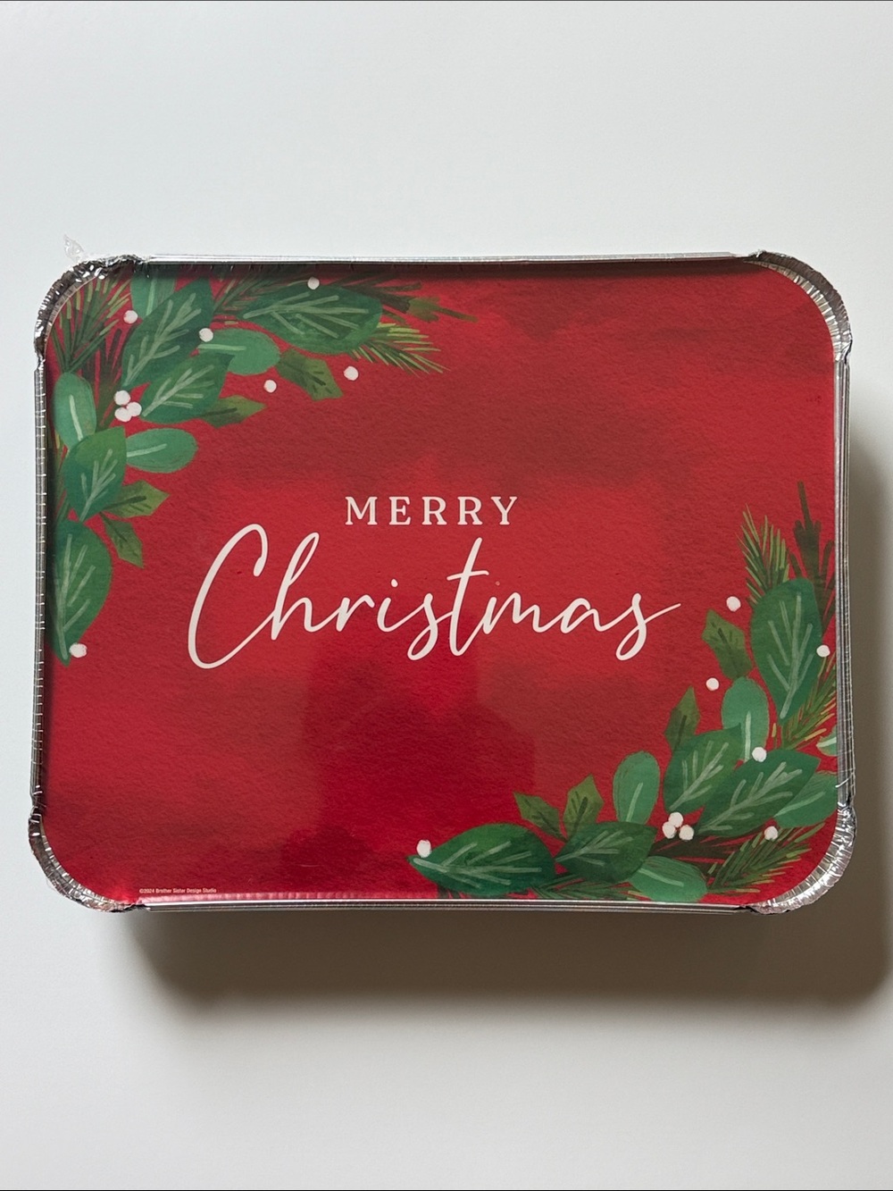 Brother Sister Design Studio Merry Christmas Aluminum Pans 3 Pack Lids & Pans